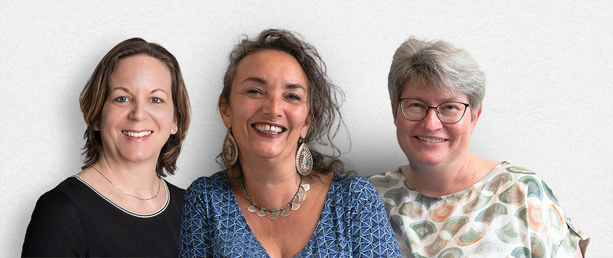 Da sinistra a destra: le consulenti del Telefono Alzheimer: Irene Lagger, Yasmina Konow e Agnès Henry